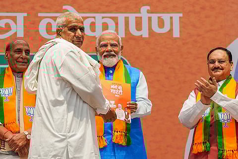 BJP releases manifesto for LS polls
