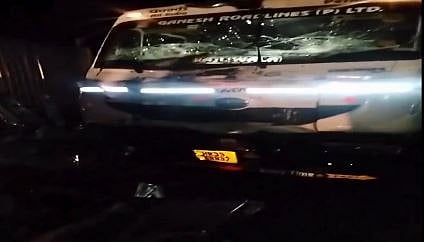 X/@PTI_News : Visual from the accident spot in Rajasthan's Jhalawar | 