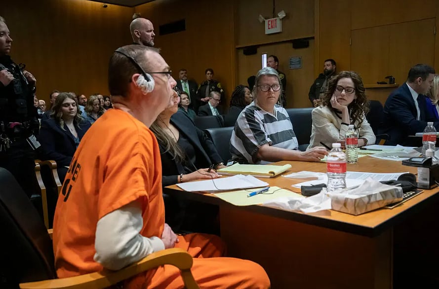 Getty Images : Parents Of Michigan School Shooter Ethan Crumbley, James and Jennifer Crumbley, Sentenced To Atleast 10 Years