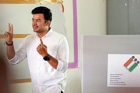 2nd phase of LS polls: Tejasvi Surya votes