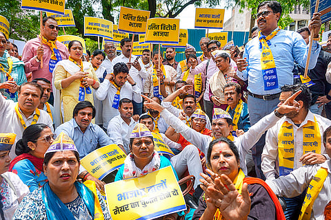 AAP protest in Delhi