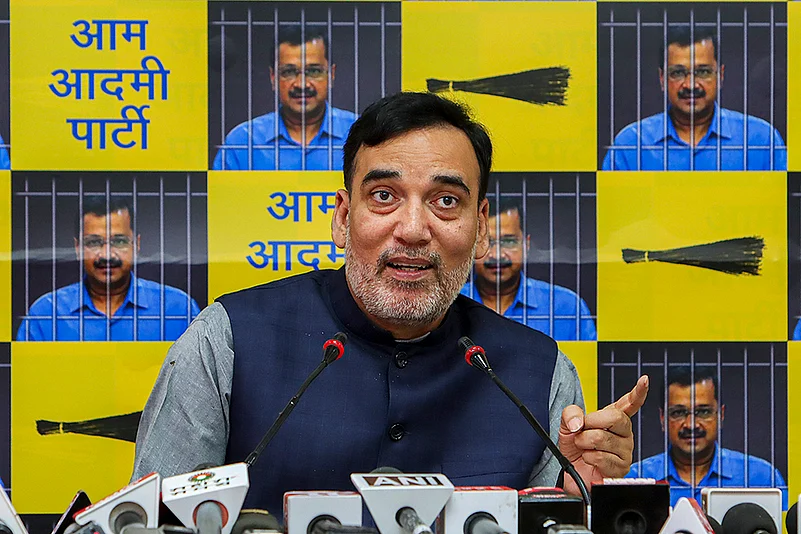 Gopal Rai addresses media