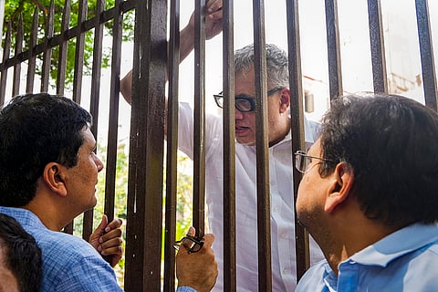 TMC protest after ECI meeting in Delhi