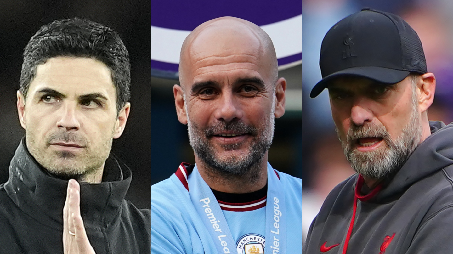 PA : Mikel Arteta, Pep Guardiola and Jurgen Klopp