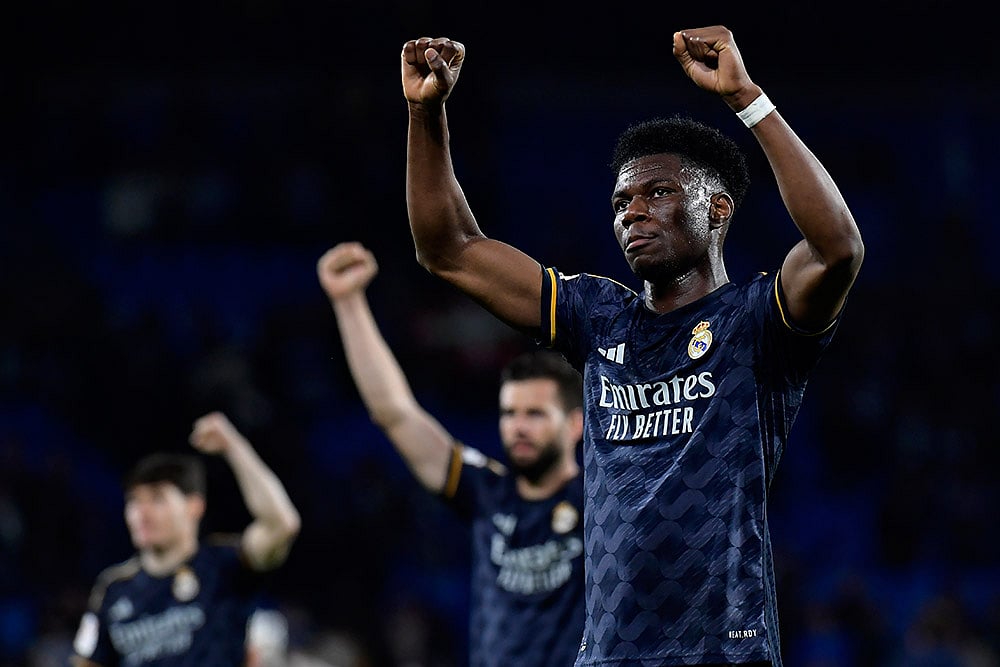 Photo: AP/Alvaro Barrientos : La Liga: Real Sociedad vs Real Madrid