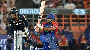 Photo: AP/Pravin Indrekar : IPL 2024: GT take on DC at the Arun Jaitley Stadium.
