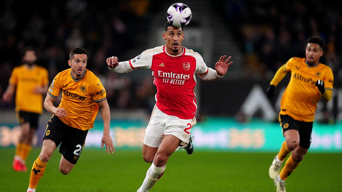 Mike Egerton/PA : Arsenal’s William Saliba.