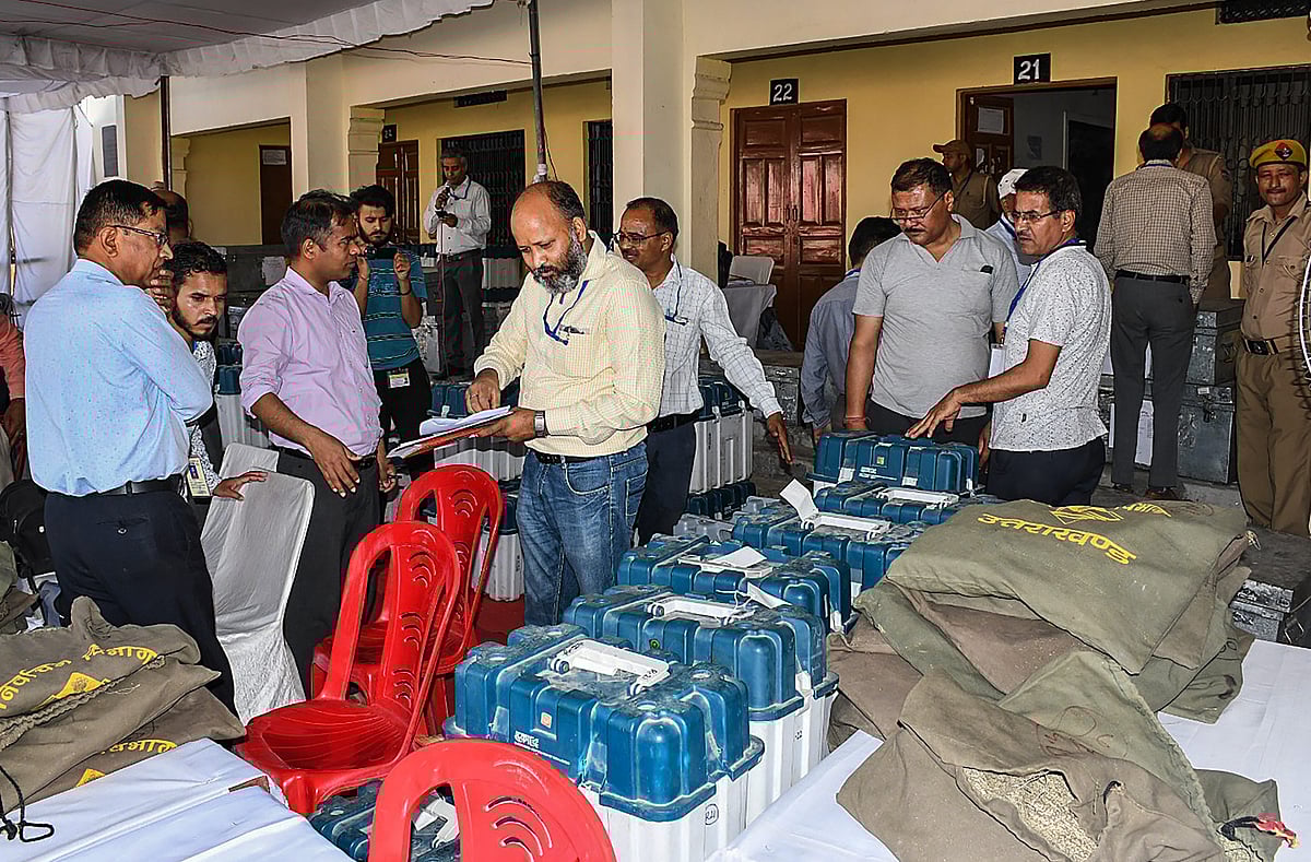 File PTI image : An Electronic Voting Machine (EVM) is a device for recording votes and is used in India for voting in elections