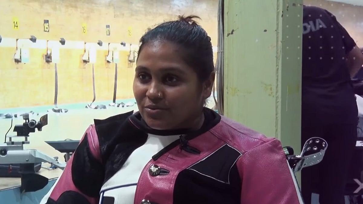 Screengrab (YouTube/PCI) : Mona Aggarwal claimed the R2 - 10m air rifle standing SH1 gold medal with a score of 250.8 in the final.