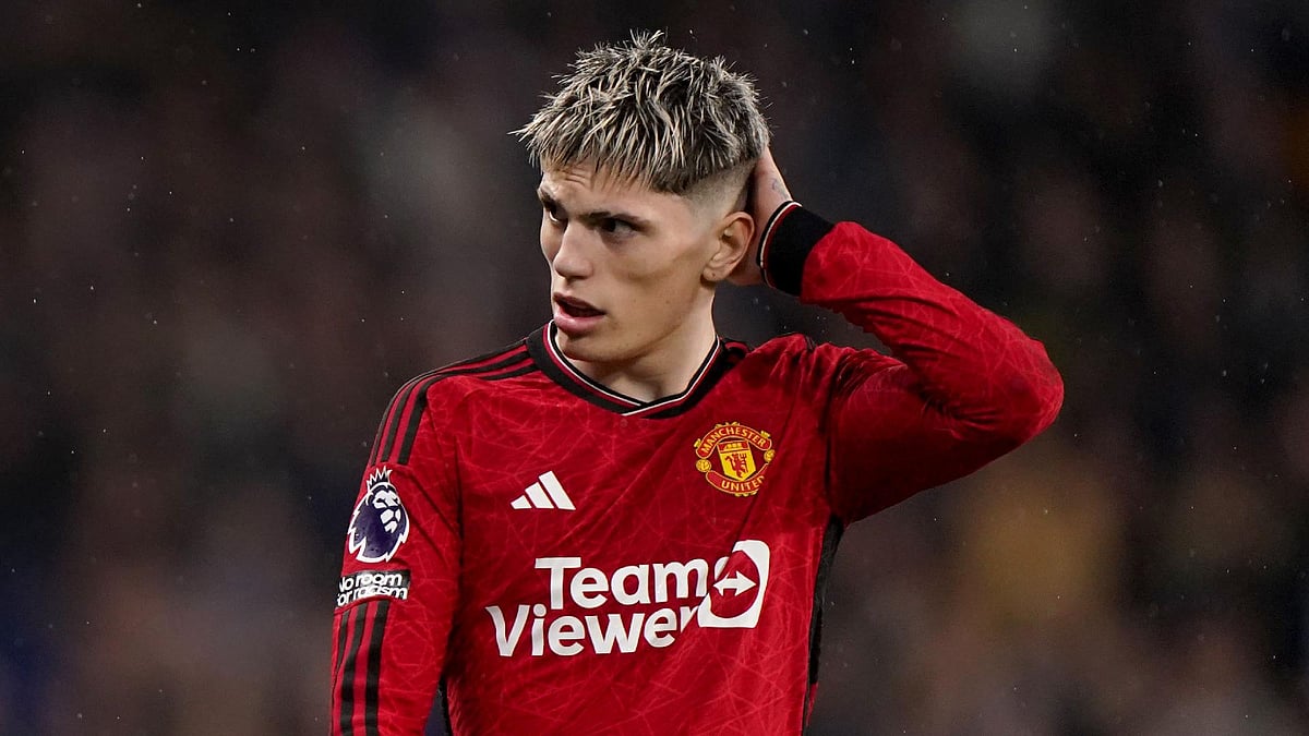 Bradley Collyer/PA : Manchester United winger Alejandro Garnacho, pictured, has been spoken to by manager Erik ten Hag about his social media use.