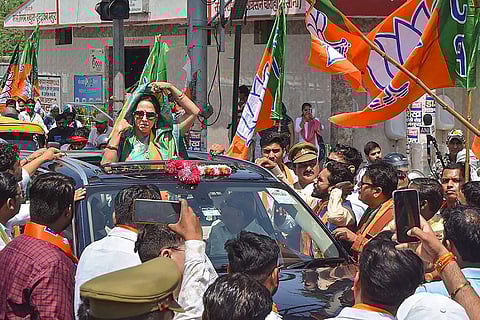 Hema Malini's roadshow in Mathura