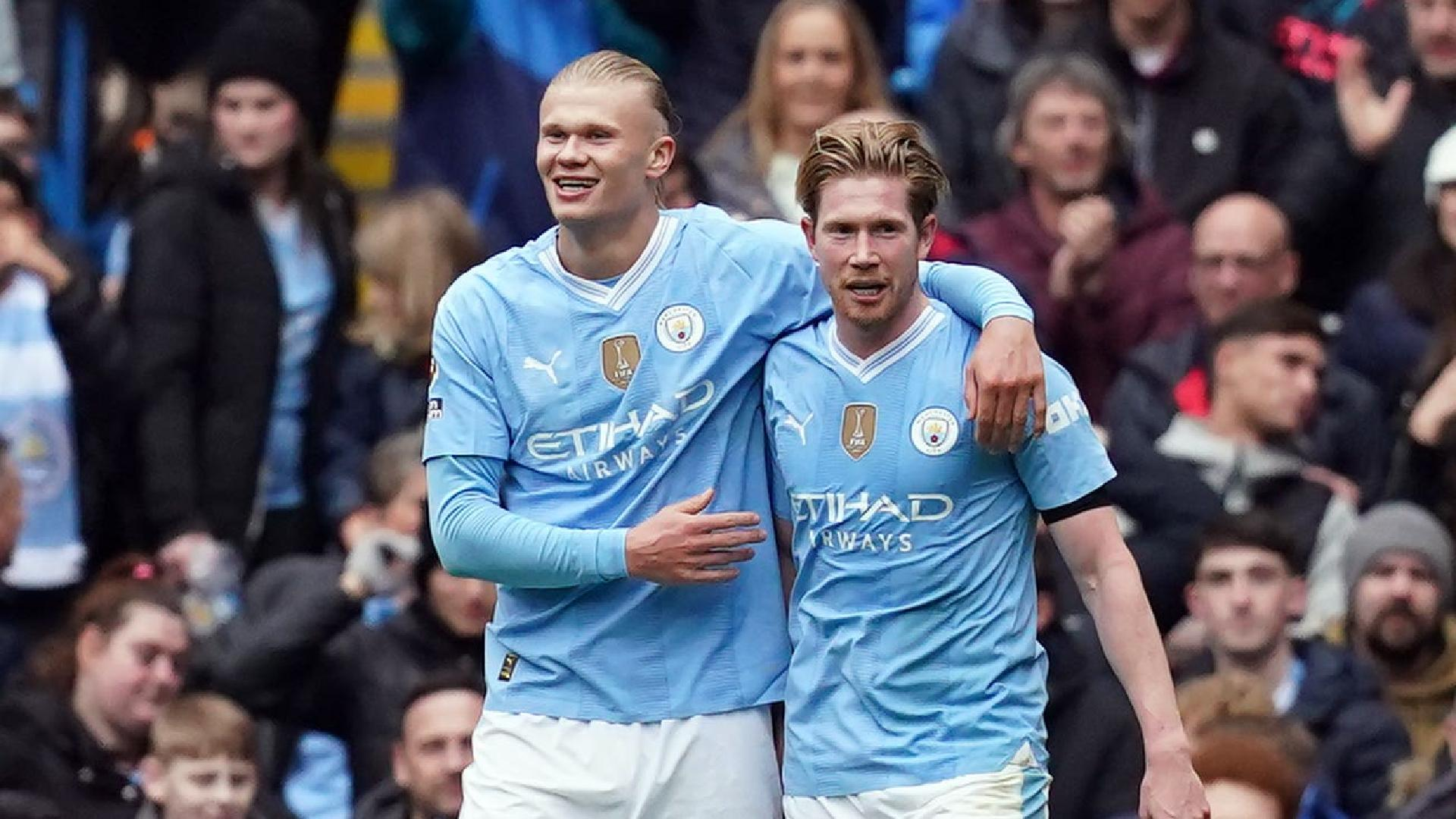 Martin Rickett/PA : Erling Haaland, left, and Kevin de Bruyne are not guaranteed to return to Manchester City’s starting line-up at Crystal Palace.