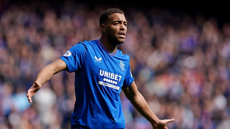 Rangers’ Cyriel Dessers looks forward to Celtic Park finale. - Andrew Milligan/PA