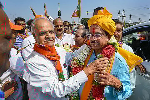 Pralhad Joshi files nomination for LS polls