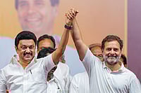 Photo:  PTI/R Senthilkumar : DMK-Cong rally in Coimbatore