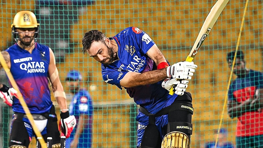 Glenn Maxwell practicing ahead of RCB's match against SRH - X/@RCBTweets