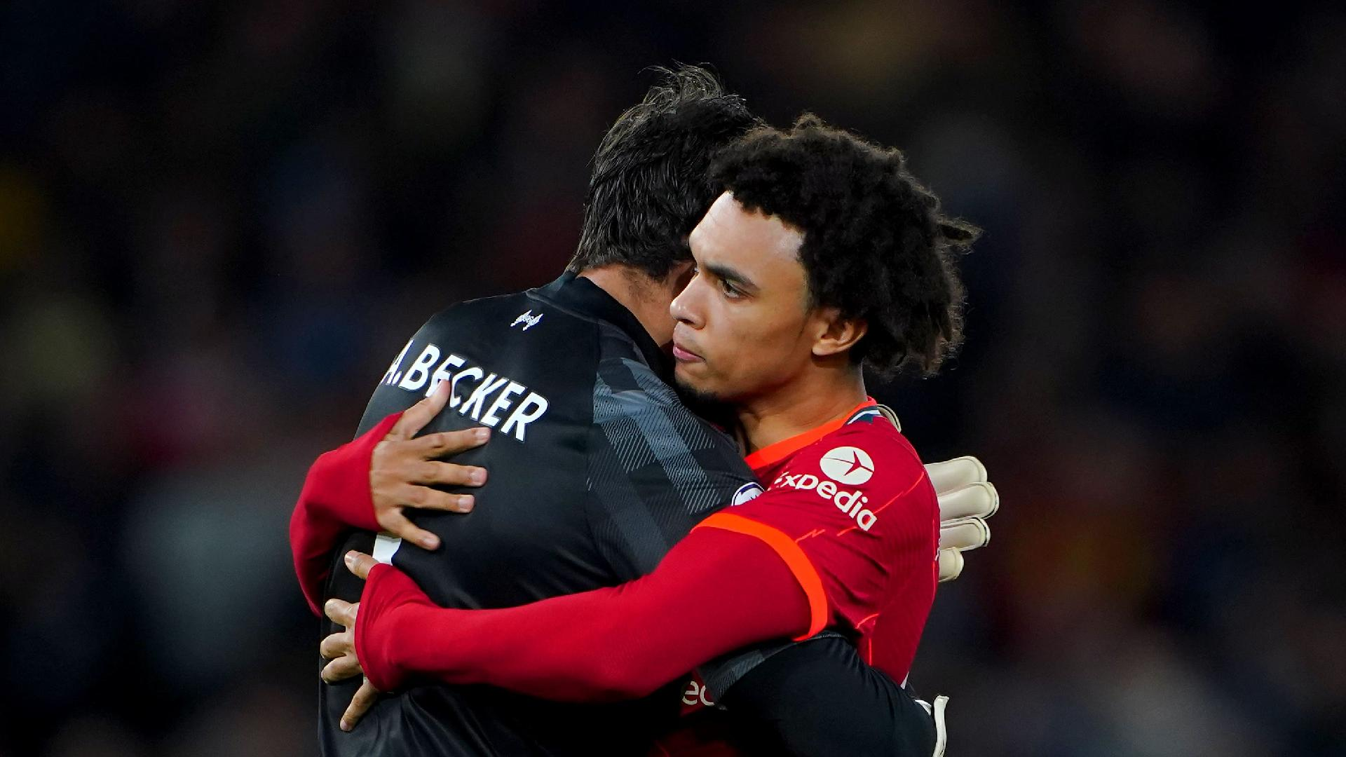 Peter Byrne/PA : Alisson Becker and Trent Alexander-Arnold are both back in training for Liverpool.