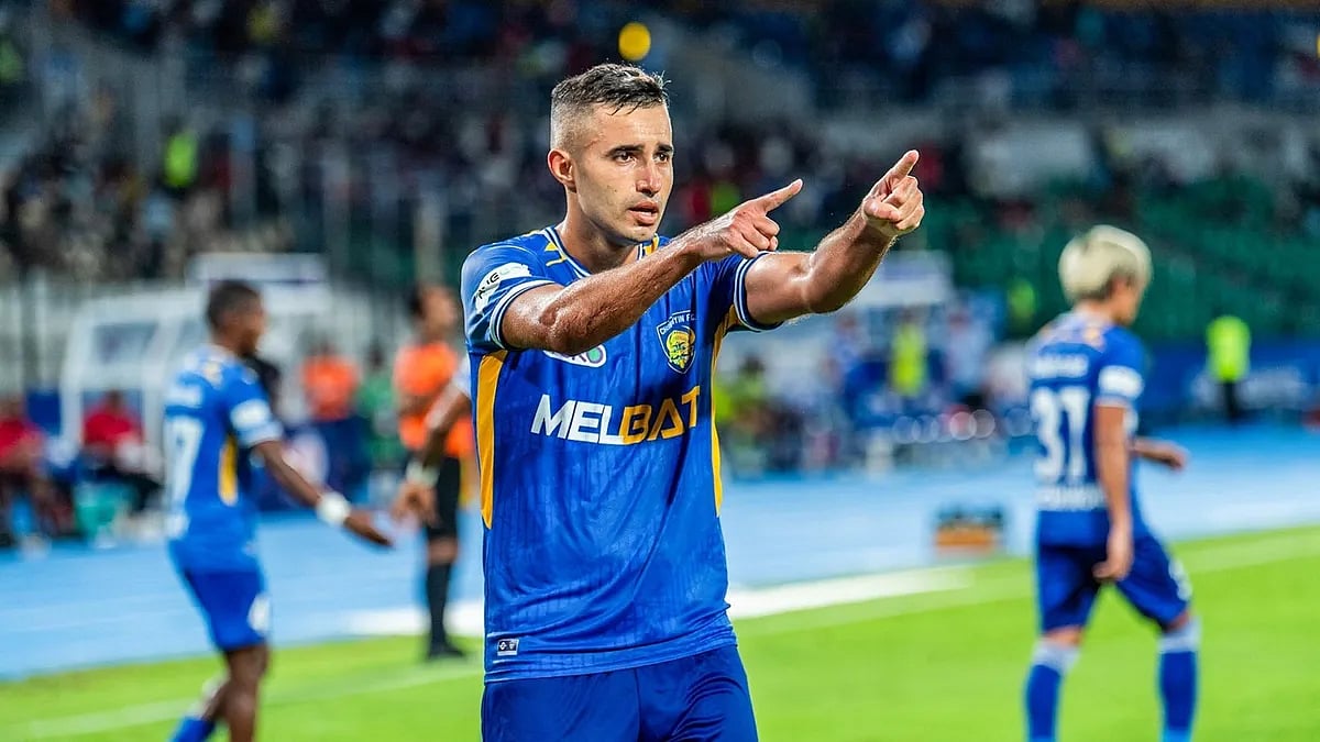 X/ @IndSuperLeague
 : Chennaiyin FC came from behind to beat Jamshedpur at the Jawaharlal Nehru Indoor Stadium, Chennai in the Indian Super League 2023-24.