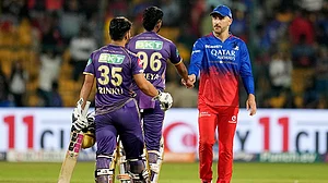 Photo: AP/Aijaz Rahi : IPL 2024: KKR had previously beaten RCB at the M Chinnaswamy Stadium early on in the season.