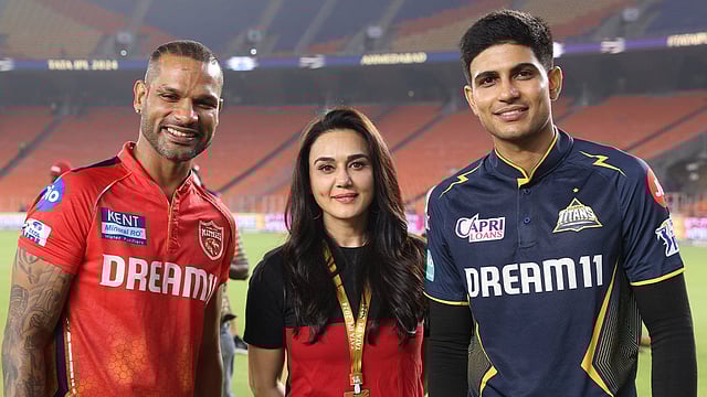 Preity Zinta Poses With Shikhar Dhawan, Shubman Gill After PBKS Wins Against GT In IPL 2024