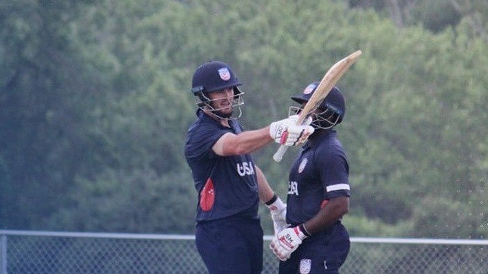 X | USA Cricket  : The USA Cricket Team celebrates its 2nd T20I match win over Canada on April 9, Wednesday 2024 in Houston USA.