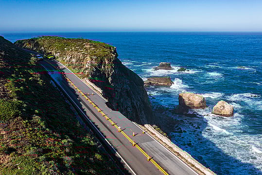 Commuters Stranded As Section Of California's Highway 1 Collapses Due To Storm