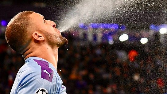 UEFA Champions League  : England's treble-winners and holders Manchester City will make a trip to Spain for a clash with the most successful Champions League outfit, Real Madrid. City player Kyle Walker in the pic.