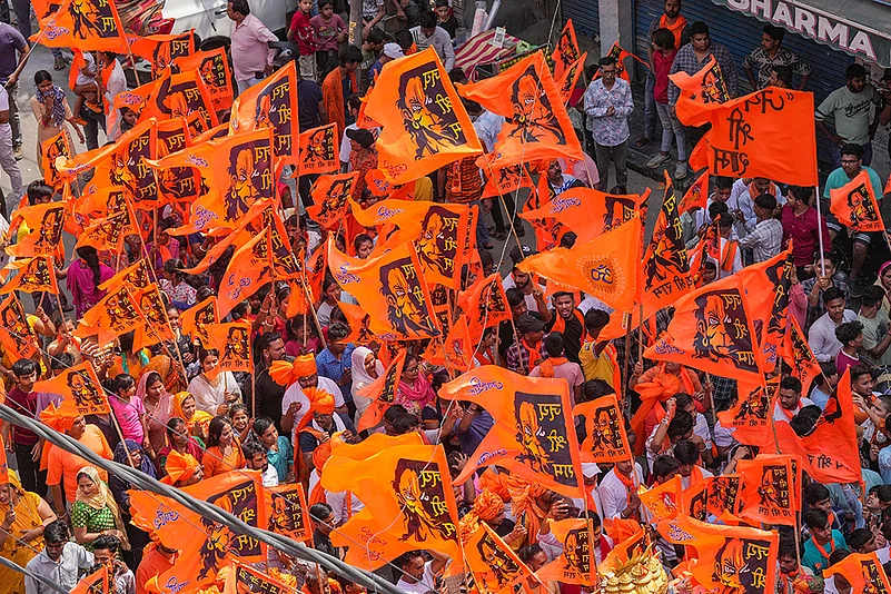 Hanuman Jayanti procession at Delhis Jahangirpuri