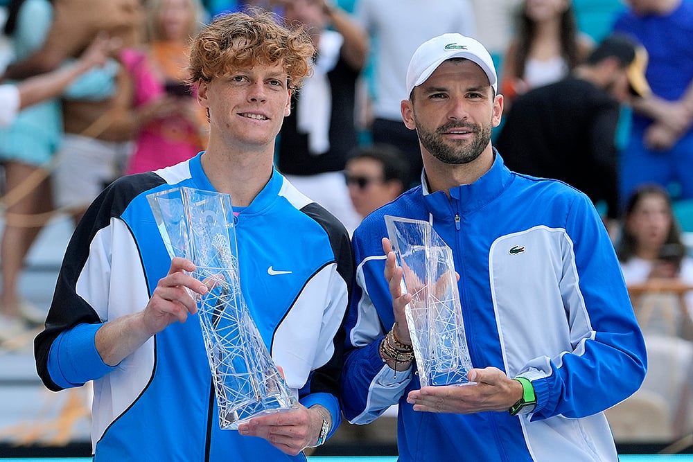 | Photo: AP/Lynne Sladky : Miami Open 2024: Jannik Sinner vs Grigor Dimitrov