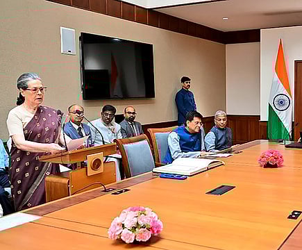 Congress Leader Sonia Gandhi Takes Oath As Rajya Sabha MP From Rajasthan
