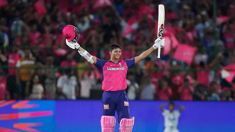 Rajasthan Royals opener Yashasvi Jaiswal remained unbeaten at 104 off 60 balls in the Indian Premier League 2024 match against Mumbai Indians. - IPL/BCCI