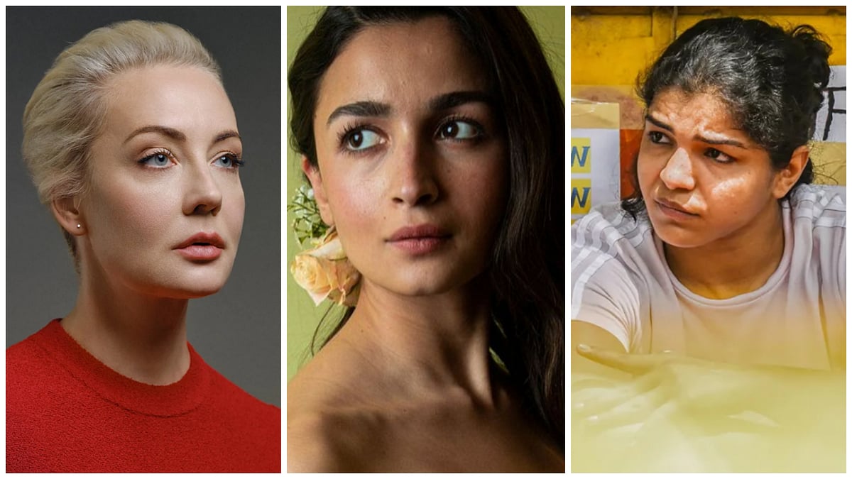 TIME : L to R: Late Russian opposition leader Alexei Navalny's wife Yulia Navalnaya | Bollywood actor Alia Bhatt | Olympian wrestler Sakshee Malikkh