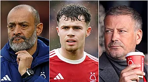 Composite of Nuno Espirito Santo, Neco Williams and Mark Clattenburg.