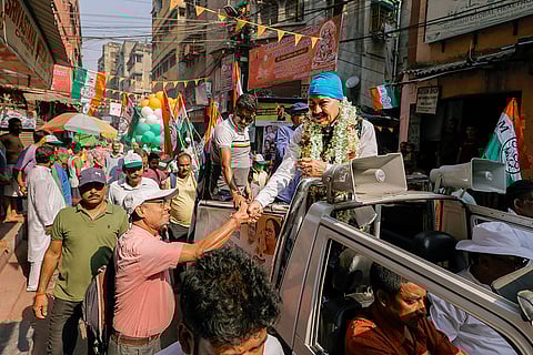 TMC's Prasun Banerjee campaigns for LS poll