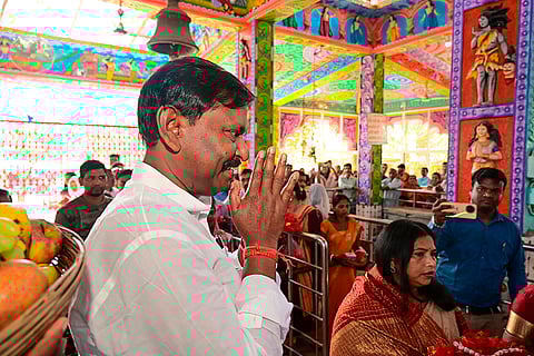 Arjun Munda at Deori temple