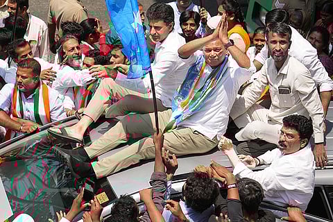 Congress candidate Mansoor Ali Khan's rally