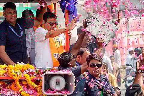 Nitin Gadkari campaigns in Nagpur