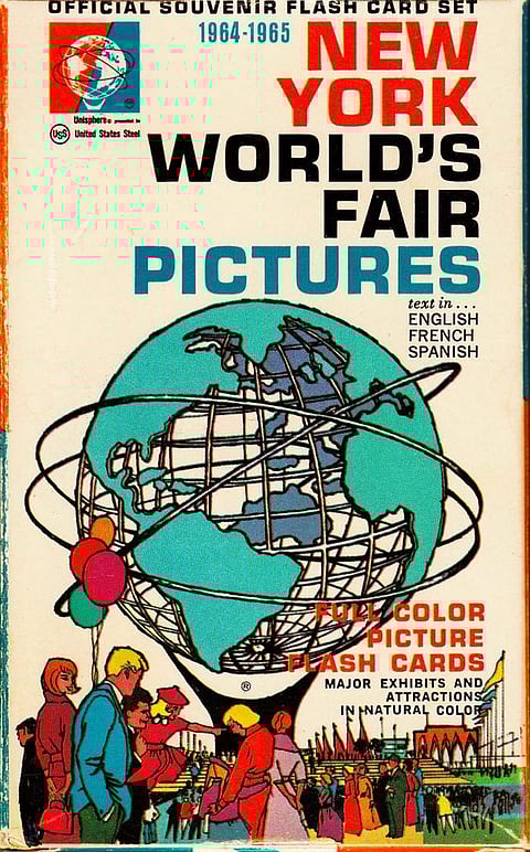 1964 World's Fair souvenir flash card.