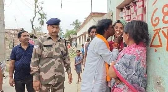 West Bengal: BJP MP Lands In Controversy As He Kisses A Woman During LS Campaigns
