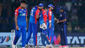 AP/Pankaj Nangia : DC players celebrate their win over GT.