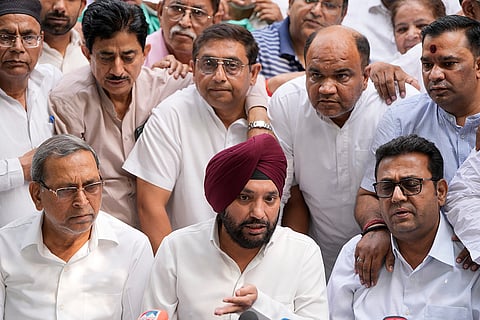 Arvinder Singh Lovely addressing media