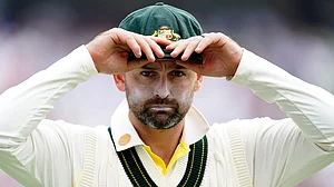 (Mike Egerton/PA)
: Nathan Lyon in Australian Test whites