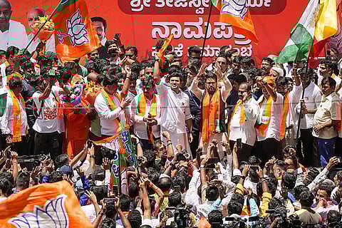 Tejasvi Surya files nomination for LS polls
