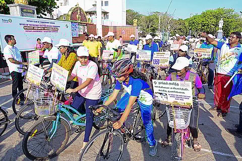 Cycle rally for voting awareness