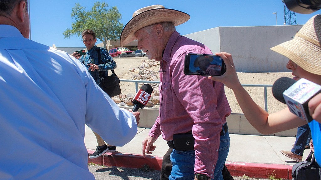 AP : George Alan Kelly, center, is followed by reporters as he exits the Santa Cruz County Courthouse on Monday, April 29, 2024, in Nogales, Arizona. 