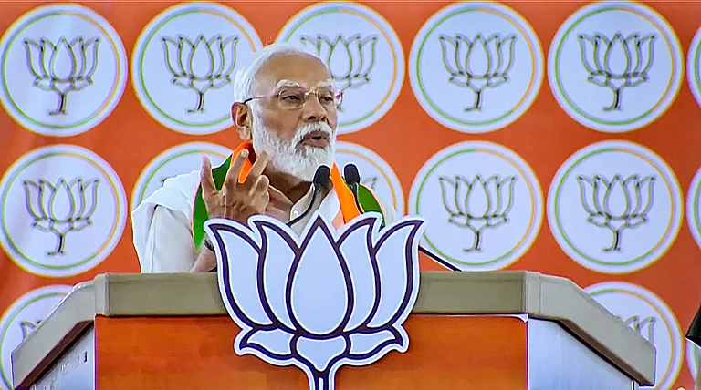 Prime Minister Narendra Modi at a rally in Maharashtra's Chandrapur | - PTI