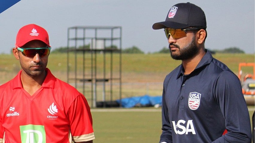 X | USA Cricket : Captains of the USA and Canada at the toss of 1st T20I. 