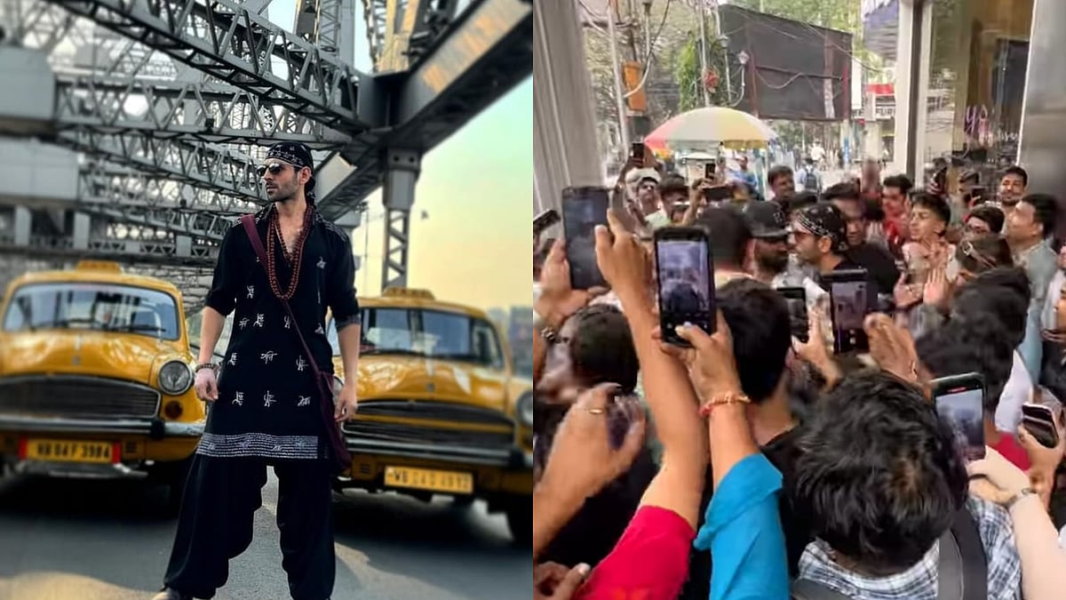 Instagram : Kartik Aaryan mobbed at Kolkata