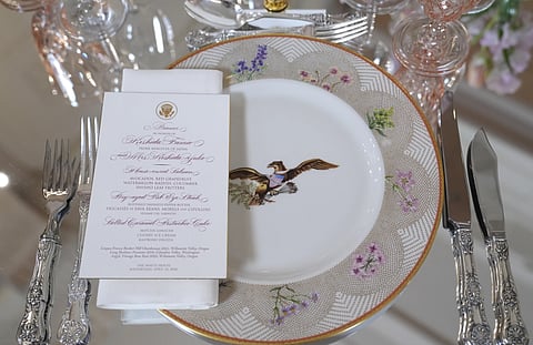 The layout for Wednesday’s state dinner.