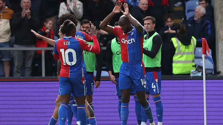 Jean-Philippe Mateta struck twice in Palace’s thumping win. - Steven Paston/PA